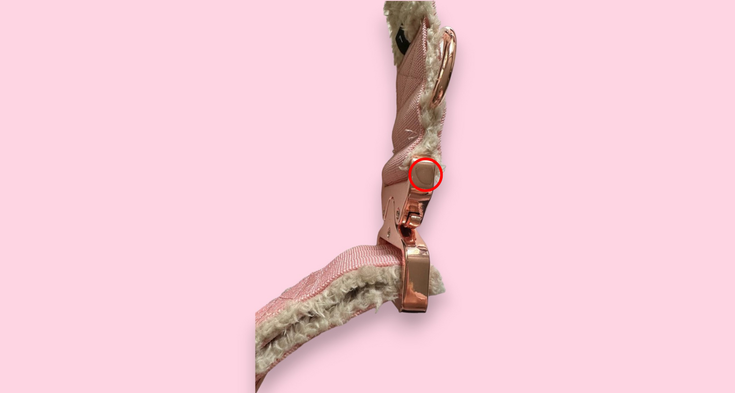 Roséblush Plüsch Halsband -Zweite Chance Produkt- L