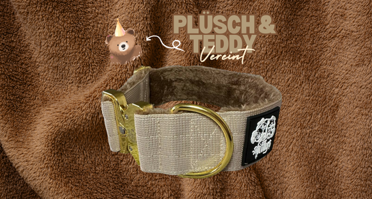 Beige-Teddy Plüsch Halsband